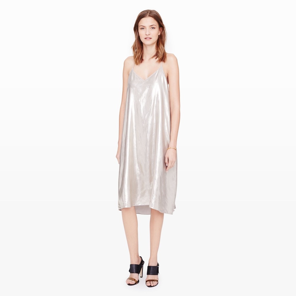 Club Monaco Shona Metallic Slip Dress, Size 4.